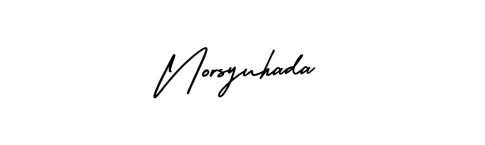 Norsyuhada stylish signature style. Best Handwritten Sign (AmerikaSignatureDemo-Regular) for my name. Handwritten Signature Collection Ideas for my name Norsyuhada. Norsyuhada signature style 3 images and pictures png