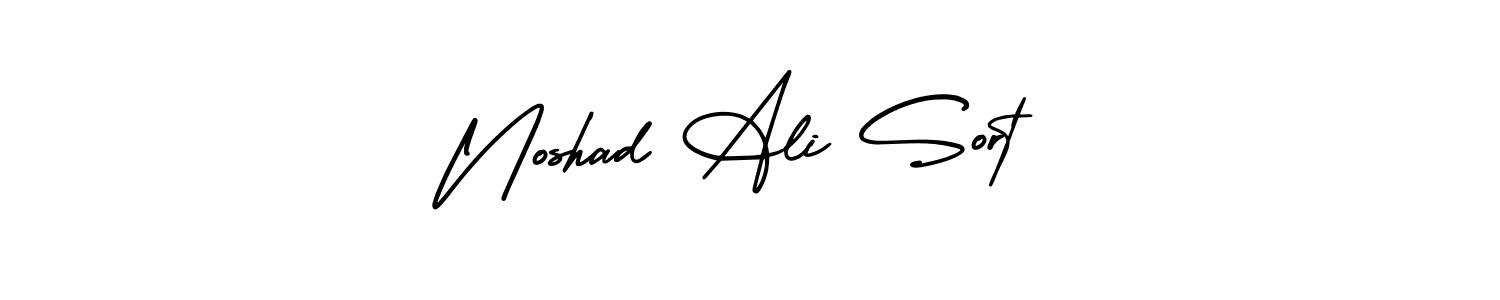 Similarly AmerikaSignatureDemo-Regular is the best handwritten signature design. Signature creator online .You can use it as an online autograph creator for name Noshad Ali Sort. Noshad Ali Sort signature style 3 images and pictures png