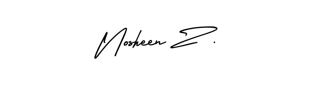 It looks lik you need a new signature style for name Nosheen Z .. Design unique handwritten (AmerikaSignatureDemo-Regular) signature with our free signature maker in just a few clicks. Nosheen Z . signature style 3 images and pictures png