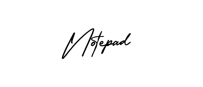 if you are searching for the best signature style for your name Notepad. so please give up your signature search. here we have designed multiple signature styles  using AmerikaSignatureDemo-Regular. Notepad signature style 3 images and pictures png