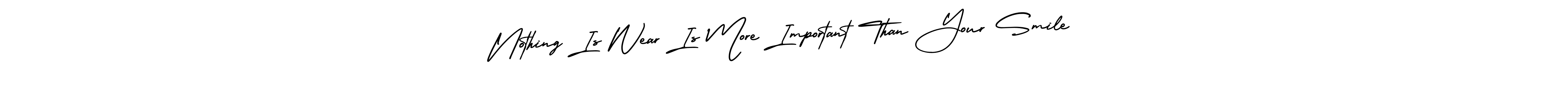 You should practise on your own different ways (AmerikaSignatureDemo-Regular) to write your name (Nothing Is Wear Is More Important Than Your Smile) in signature. don't let someone else do it for you. Nothing Is Wear Is More Important Than Your Smile signature style 3 images and pictures png