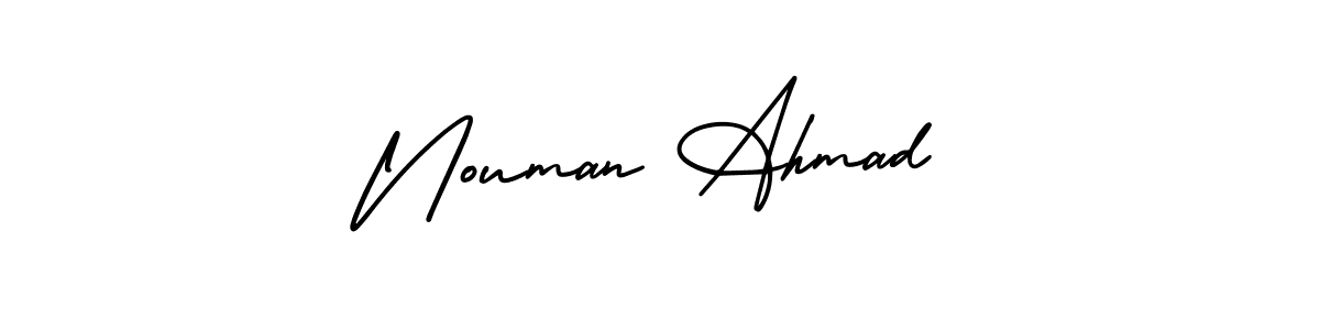 Use a signature maker to create a handwritten signature online. With this signature software, you can design (AmerikaSignatureDemo-Regular) your own signature for name Nouman Ahmad. Nouman Ahmad signature style 3 images and pictures png