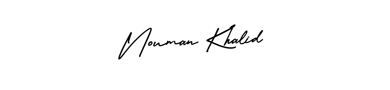 AmerikaSignatureDemo-Regular is a professional signature style that is perfect for those who want to add a touch of class to their signature. It is also a great choice for those who want to make their signature more unique. Get Nouman Khalid name to fancy signature for free. Nouman Khalid signature style 3 images and pictures png