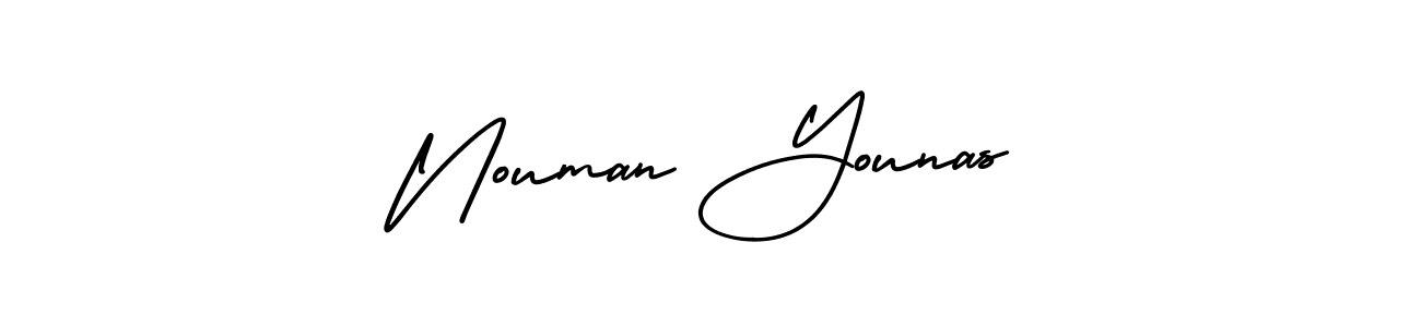 Make a beautiful signature design for name Nouman Younas. With this signature (AmerikaSignatureDemo-Regular) style, you can create a handwritten signature for free. Nouman Younas signature style 3 images and pictures png