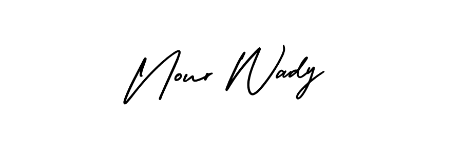 Use a signature maker to create a handwritten signature online. With this signature software, you can design (AmerikaSignatureDemo-Regular) your own signature for name Nour Wady. Nour Wady signature style 3 images and pictures png