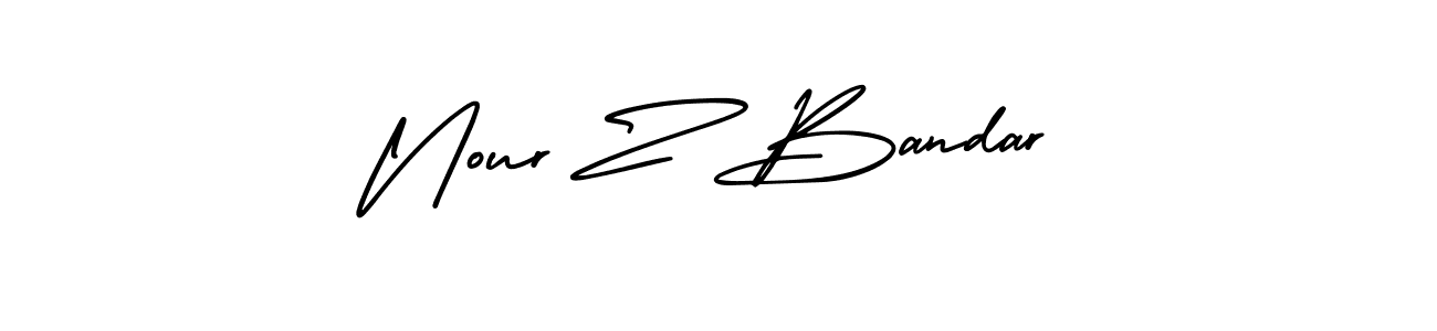 How to make Nour Z Bandar name signature. Use AmerikaSignatureDemo-Regular style for creating short signs online. This is the latest handwritten sign. Nour Z Bandar signature style 3 images and pictures png