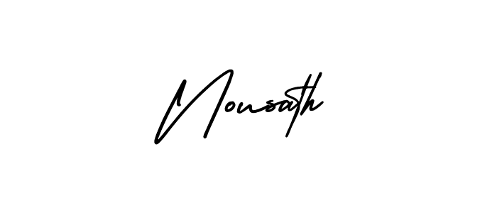 Create a beautiful signature design for name Nousath. With this signature (AmerikaSignatureDemo-Regular) fonts, you can make a handwritten signature for free. Nousath signature style 3 images and pictures png