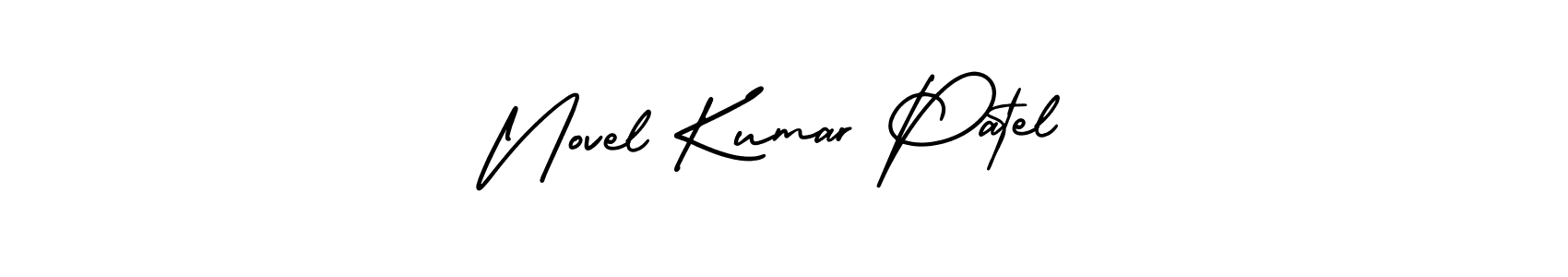 AmerikaSignatureDemo-Regular is a professional signature style that is perfect for those who want to add a touch of class to their signature. It is also a great choice for those who want to make their signature more unique. Get Novel Kumar Patel name to fancy signature for free. Novel Kumar Patel signature style 3 images and pictures png