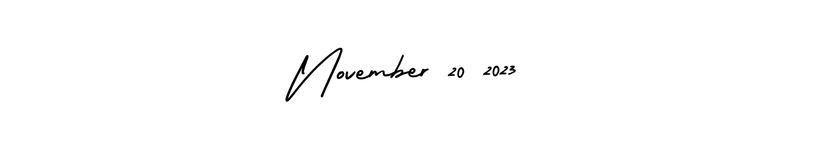 Use a signature maker to create a handwritten signature online. With this signature software, you can design (AmerikaSignatureDemo-Regular) your own signature for name November 20 2023. November 20 2023 signature style 3 images and pictures png