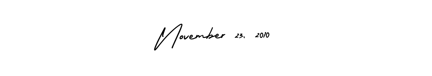 Create a beautiful signature design for name November 23, 2010. With this signature (AmerikaSignatureDemo-Regular) fonts, you can make a handwritten signature for free. November 23, 2010 signature style 3 images and pictures png