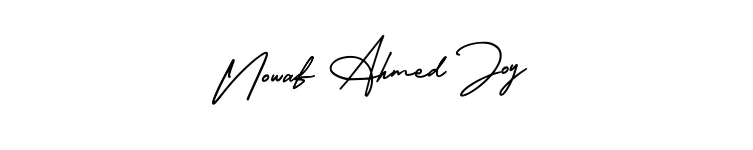 Nowaf Ahmed Joy stylish signature style. Best Handwritten Sign (AmerikaSignatureDemo-Regular) for my name. Handwritten Signature Collection Ideas for my name Nowaf Ahmed Joy. Nowaf Ahmed Joy signature style 3 images and pictures png