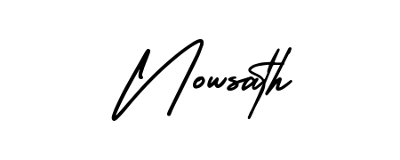 How to make Nowsath name signature. Use AmerikaSignatureDemo-Regular style for creating short signs online. This is the latest handwritten sign. Nowsath signature style 3 images and pictures png