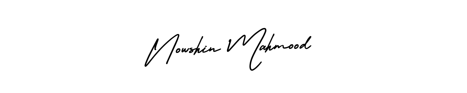 Use a signature maker to create a handwritten signature online. With this signature software, you can design (AmerikaSignatureDemo-Regular) your own signature for name Nowshin Mahmood. Nowshin Mahmood signature style 3 images and pictures png