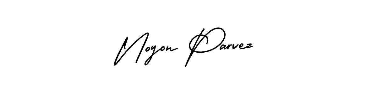 Noyon Parvez stylish signature style. Best Handwritten Sign (AmerikaSignatureDemo-Regular) for my name. Handwritten Signature Collection Ideas for my name Noyon Parvez. Noyon Parvez signature style 3 images and pictures png