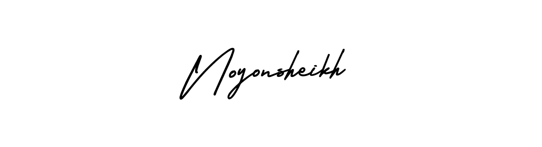 if you are searching for the best signature style for your name Noyonsheikh. so please give up your signature search. here we have designed multiple signature styles  using AmerikaSignatureDemo-Regular. Noyonsheikh signature style 3 images and pictures png
