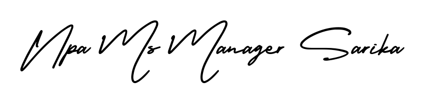 Try this chic Npa Ms Manager Sarika handwritten sign style. Using AmerikaSignatureDemo-Regular font elements, it gives your name a sleek, memorable identity. Npa Ms Manager Sarika signature style 3 images and pictures png