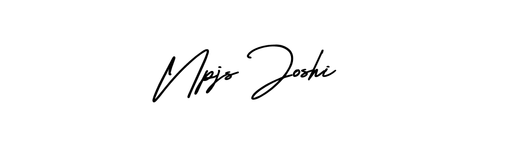 How to make Npjs Joshi name signature. Use AmerikaSignatureDemo-Regular style for creating short signs online. This is the latest handwritten sign. Npjs Joshi signature style 3 images and pictures png