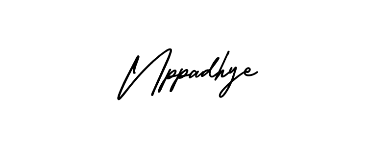 You should practise on your own different ways (AmerikaSignatureDemo-Regular) to write your name (Nppadhye) in signature. don't let someone else do it for you. Nppadhye signature style 3 images and pictures png