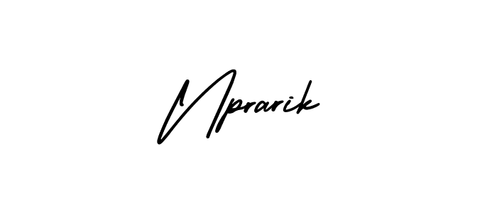 How to Draw Nprarik signature style? AmerikaSignatureDemo-Regular is a latest design signature styles for name Nprarik. Nprarik signature style 3 images and pictures png