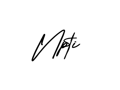 You should practise on your own different ways (AmerikaSignatureDemo-Regular) to write your name (Npti) in signature. don't let someone else do it for you. Npti signature style 3 images and pictures png