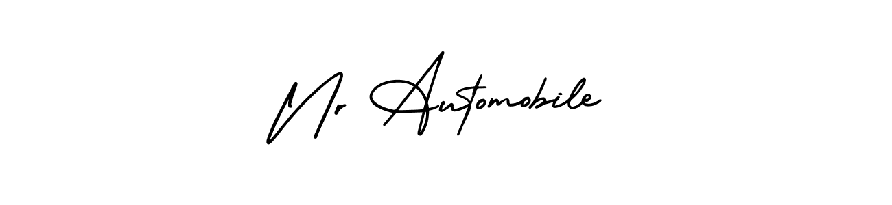 How to make Nr Automobile name signature. Use AmerikaSignatureDemo-Regular style for creating short signs online. This is the latest handwritten sign. Nr Automobile signature style 3 images and pictures png