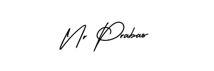 How to make Nr Prabas name signature. Use AmerikaSignatureDemo-Regular style for creating short signs online. This is the latest handwritten sign. Nr Prabas signature style 3 images and pictures png