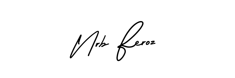 The best way (AmerikaSignatureDemo-Regular) to make a short signature is to pick only two or three words in your name. The name Nrb Feroz include a total of six letters. For converting this name. Nrb Feroz signature style 3 images and pictures png