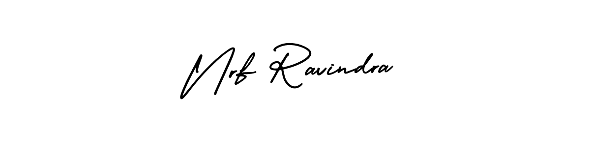 How to make Nrf Ravindra name signature. Use AmerikaSignatureDemo-Regular style for creating short signs online. This is the latest handwritten sign. Nrf Ravindra signature style 3 images and pictures png