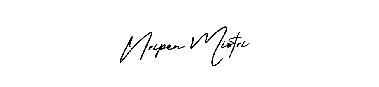 Make a beautiful signature design for name Nripen Mistri. With this signature (AmerikaSignatureDemo-Regular) style, you can create a handwritten signature for free. Nripen Mistri signature style 3 images and pictures png