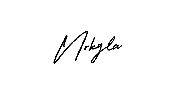 Design your own signature with our free online signature maker. With this signature software, you can create a handwritten (AmerikaSignatureDemo-Regular) signature for name Nrkyla. Nrkyla signature style 3 images and pictures png