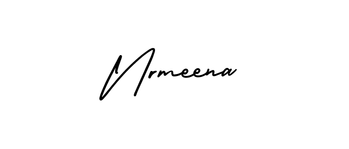How to make Nrmeena name signature. Use AmerikaSignatureDemo-Regular style for creating short signs online. This is the latest handwritten sign. Nrmeena signature style 3 images and pictures png