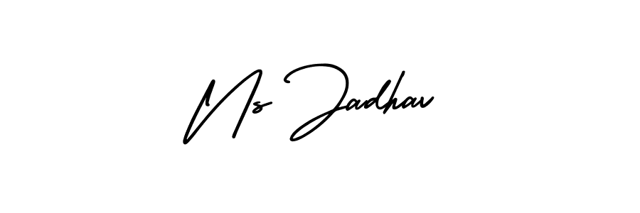 if you are searching for the best signature style for your name Ns Jadhav. so please give up your signature search. here we have designed multiple signature styles  using AmerikaSignatureDemo-Regular. Ns Jadhav signature style 3 images and pictures png