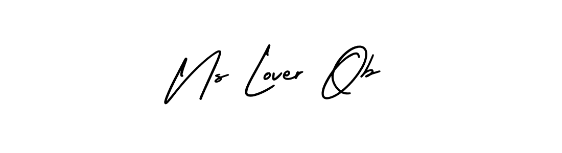 if you are searching for the best signature style for your name Ns Lover Ob. so please give up your signature search. here we have designed multiple signature styles  using AmerikaSignatureDemo-Regular. Ns Lover Ob signature style 3 images and pictures png