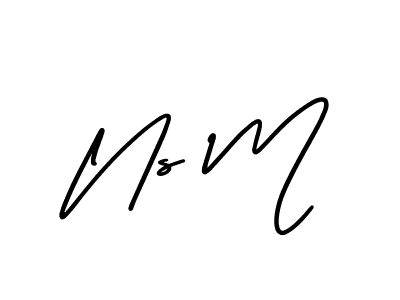 Make a beautiful signature design for name Ns M. With this signature (AmerikaSignatureDemo-Regular) style, you can create a handwritten signature for free. Ns M signature style 3 images and pictures png