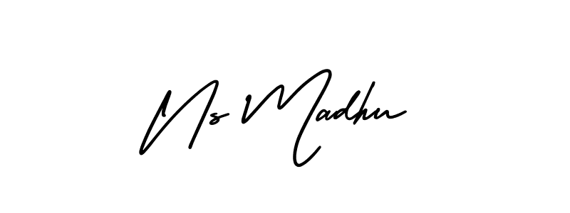 Create a beautiful signature design for name Ns Madhu. With this signature (AmerikaSignatureDemo-Regular) fonts, you can make a handwritten signature for free. Ns Madhu signature style 3 images and pictures png