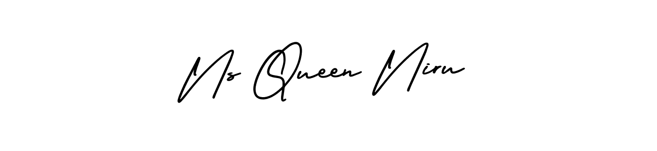 Make a short Ns Queen Niru signature style. Manage your documents anywhere anytime using AmerikaSignatureDemo-Regular. Create and add eSignatures, submit forms, share and send files easily. Ns Queen Niru signature style 3 images and pictures png