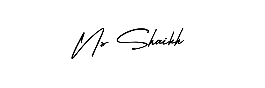 Similarly AmerikaSignatureDemo-Regular is the best handwritten signature design. Signature creator online .You can use it as an online autograph creator for name Ns Shaikh. Ns Shaikh signature style 3 images and pictures png