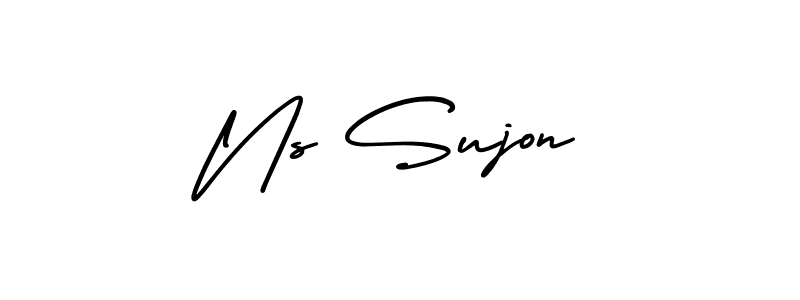 Also You can easily find your signature by using the search form. We will create Ns Sujon name handwritten signature images for you free of cost using AmerikaSignatureDemo-Regular sign style. Ns Sujon signature style 3 images and pictures png