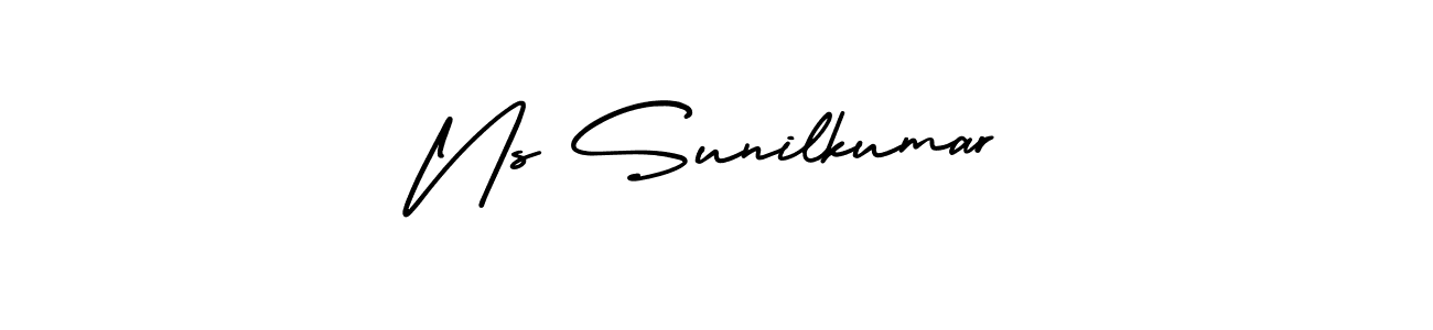 Create a beautiful signature design for name Ns Sunilkumar. With this signature (AmerikaSignatureDemo-Regular) fonts, you can make a handwritten signature for free. Ns Sunilkumar signature style 3 images and pictures png