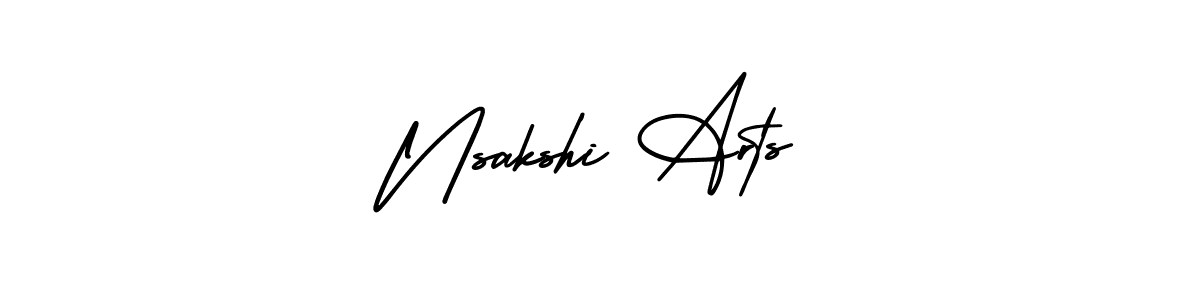 Similarly AmerikaSignatureDemo-Regular is the best handwritten signature design. Signature creator online .You can use it as an online autograph creator for name Nsakshi Arts. Nsakshi Arts signature style 3 images and pictures png