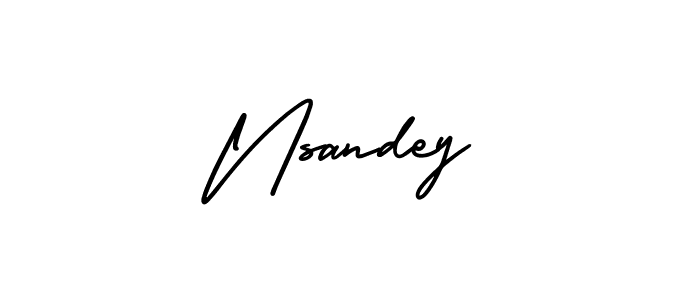 This is the best signature style for the Nsandey name. Also you like these signature font (AmerikaSignatureDemo-Regular). Mix name signature. Nsandey signature style 3 images and pictures png