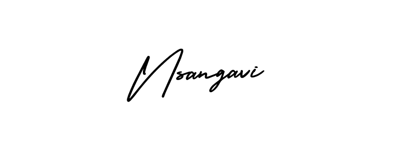 Design your own signature with our free online signature maker. With this signature software, you can create a handwritten (AmerikaSignatureDemo-Regular) signature for name Nsangavi. Nsangavi signature style 3 images and pictures png