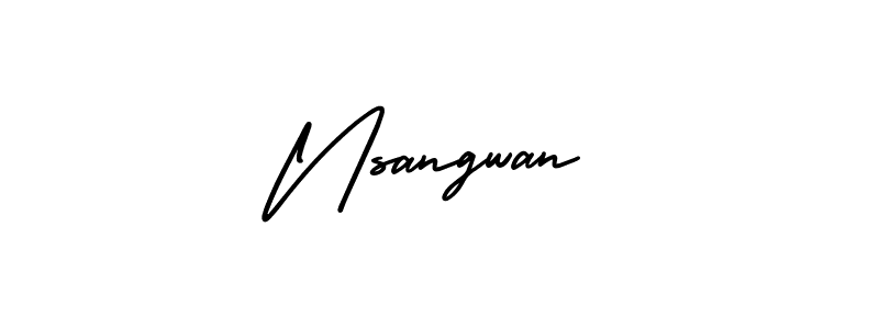 Make a beautiful signature design for name Nsangwan. With this signature (AmerikaSignatureDemo-Regular) style, you can create a handwritten signature for free. Nsangwan signature style 3 images and pictures png