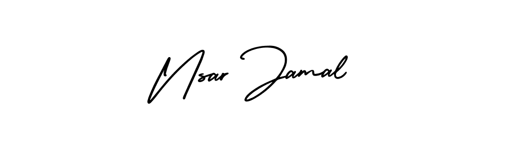 Make a beautiful signature design for name Nsar Jamal. With this signature (AmerikaSignatureDemo-Regular) style, you can create a handwritten signature for free. Nsar Jamal signature style 3 images and pictures png