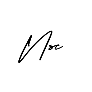 Create a beautiful signature design for name Nsc. With this signature (AmerikaSignatureDemo-Regular) fonts, you can make a handwritten signature for free. Nsc signature style 3 images and pictures png