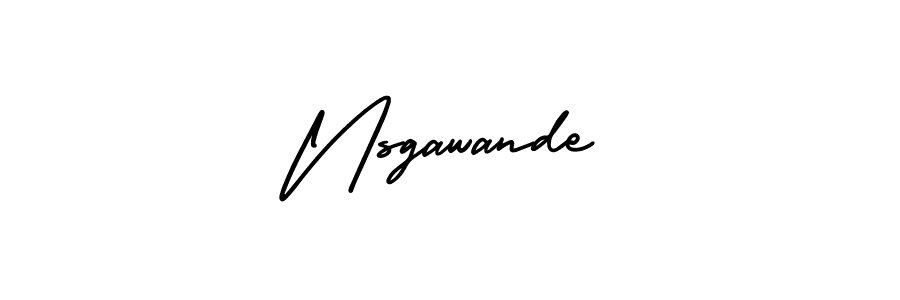 How to make Nsgawande name signature. Use AmerikaSignatureDemo-Regular style for creating short signs online. This is the latest handwritten sign. Nsgawande signature style 3 images and pictures png