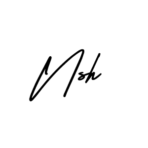 Make a beautiful signature design for name Nsh. With this signature (AmerikaSignatureDemo-Regular) style, you can create a handwritten signature for free. Nsh signature style 3 images and pictures png