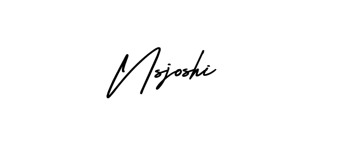 You should practise on your own different ways (AmerikaSignatureDemo-Regular) to write your name (Nsjoshi) in signature. don't let someone else do it for you. Nsjoshi signature style 3 images and pictures png