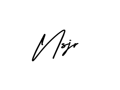 How to Draw Nsjr signature style? AmerikaSignatureDemo-Regular is a latest design signature styles for name Nsjr. Nsjr signature style 3 images and pictures png