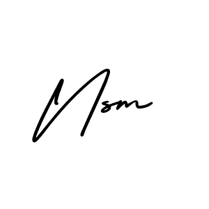 Create a beautiful signature design for name Nsm. With this signature (AmerikaSignatureDemo-Regular) fonts, you can make a handwritten signature for free. Nsm signature style 3 images and pictures png